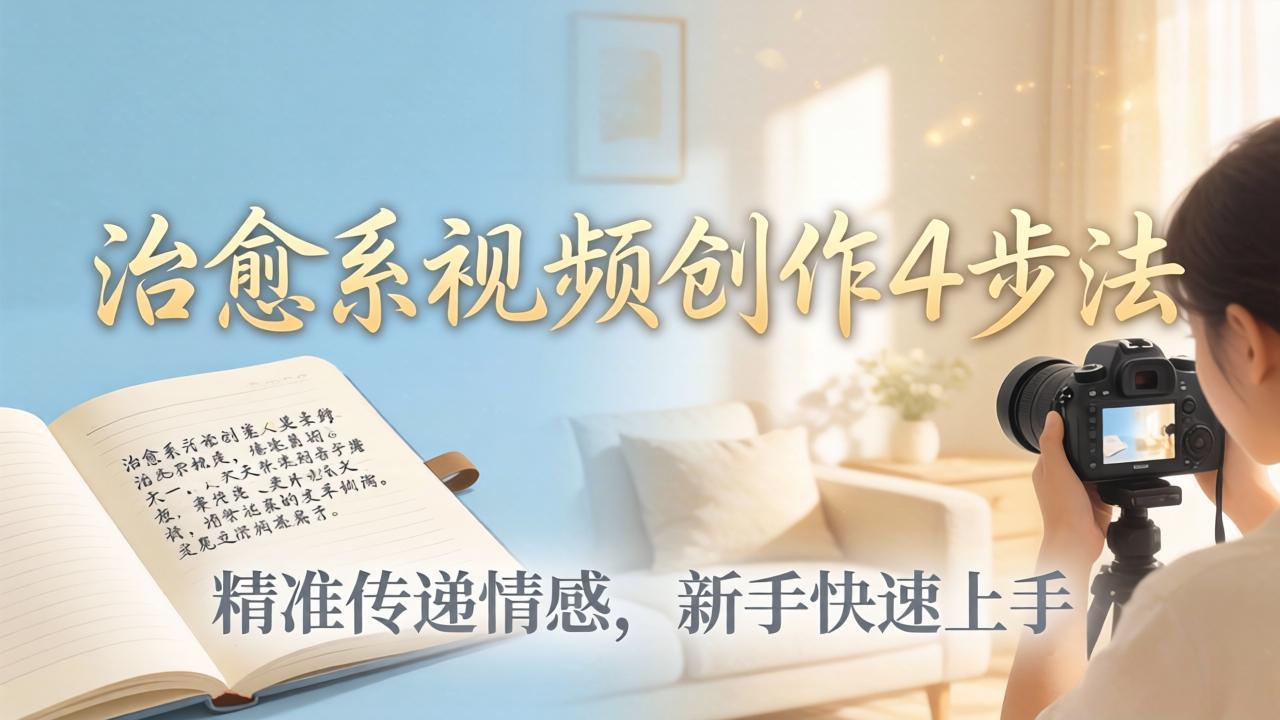 治愈系视频创作4步法:从文案打磨到画面呈现,精准传递情感,新手快速上手出优质内容-老吴出海笔记