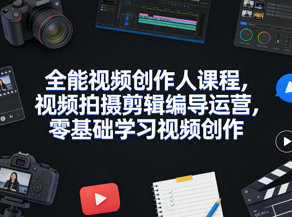 全能视频创作人课程，视频拍摄剪辑编导运营，零基础学习视频创作(更新2026年4月)-老吴出海笔记