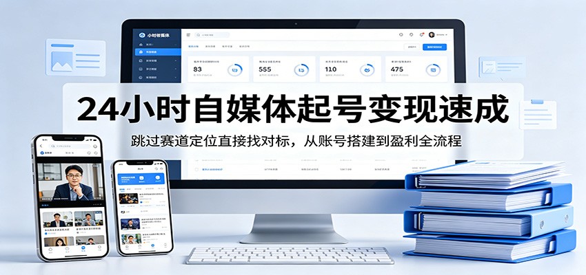 24小时自媒体起号变现速成,跳过赛道定位直接找对标,从账号搭建到盈利全流程-老吴出海笔记
