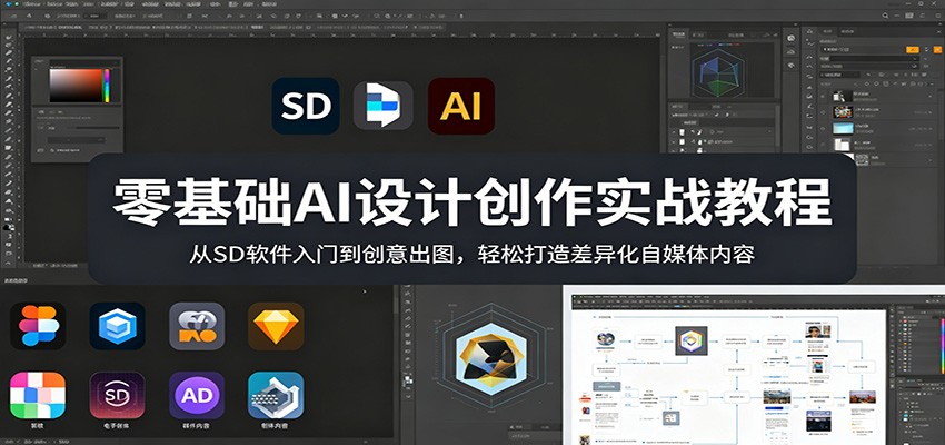 零基础AI设计创作实战教程:从SD软件入门到创意出图,轻松打造差异化自媒体内容-老吴出海笔记