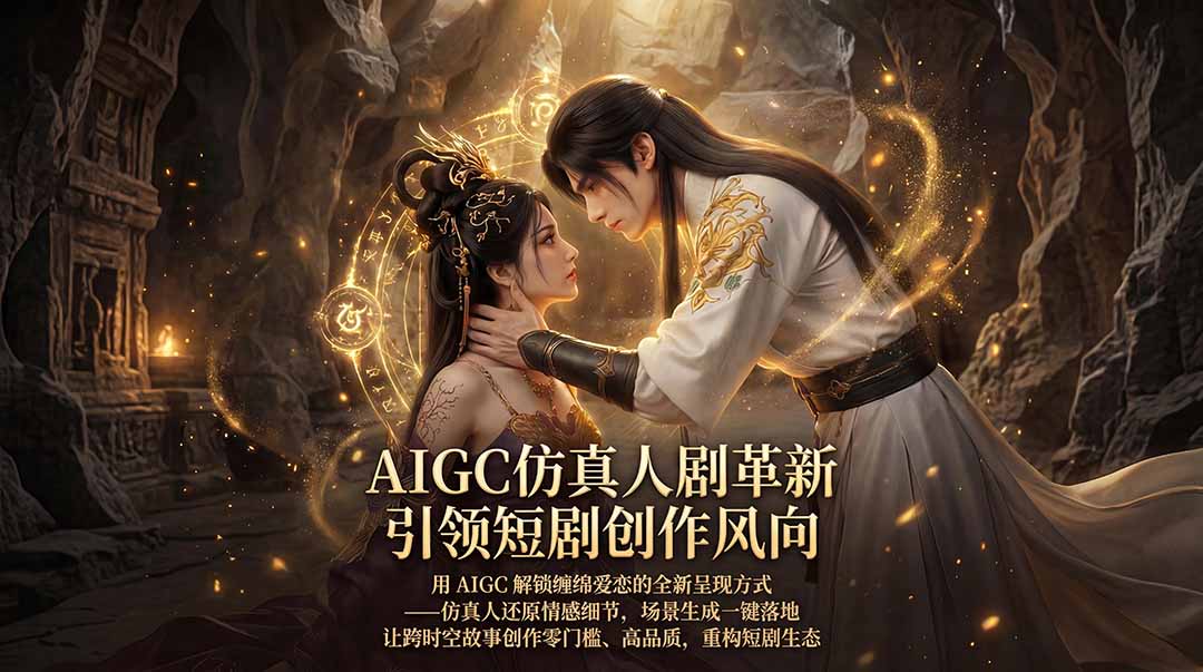 AIGC 仿真人短剧创作革新，解锁仙侠爱恋全新呈现，一键出高质场景，零门槛打造爆款剧集-老吴出海笔记
