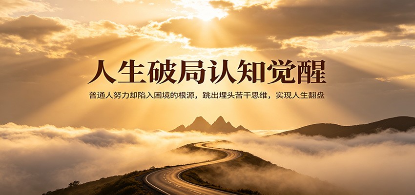 人生破局认知觉醒，普通人努力却陷入困境的根源，跳出埋头苦干思维，实现人生翻盘-老吴出海笔记