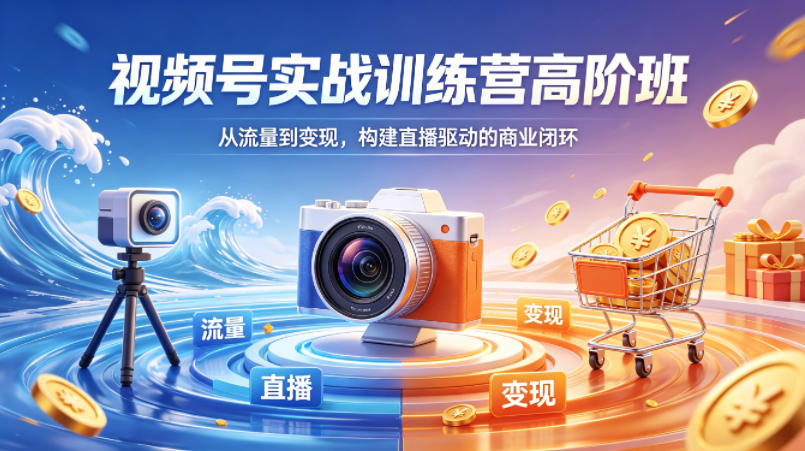 视频号实战训练营高阶班,从流量到变现,构建直播驱动的商业闭环(26年4月)-老吴出海笔记