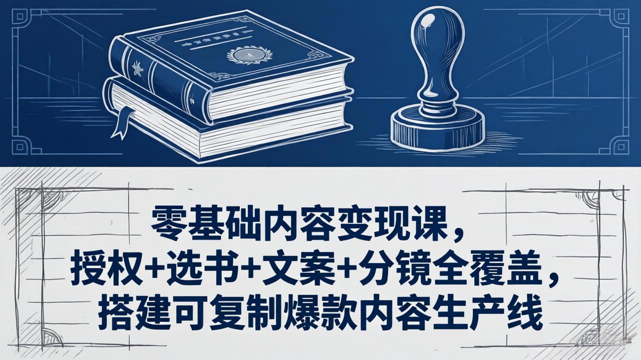 零基础内容变现课，授权+选书+文案+分镜全覆盖，搭建可复制爆款内容生产线-老吴出海笔记
