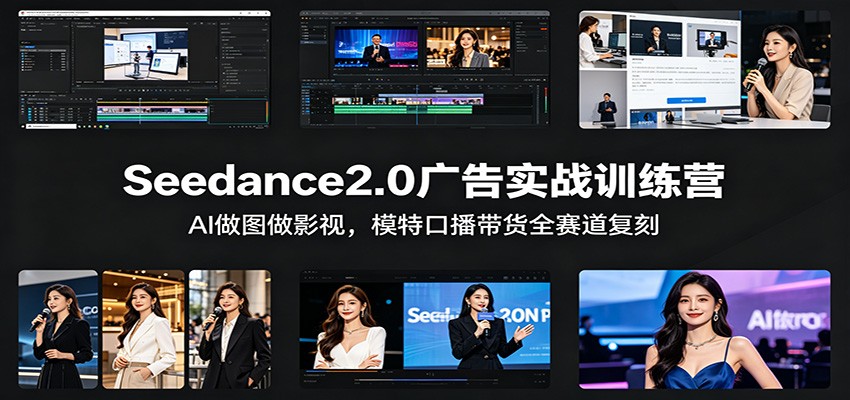 Seedance2.0广告实战训练营:AI做图做影视,模特口播带货全赛道复刻-老吴出海笔记
