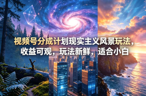 视频号分成计划现实主义风景玩法,收益可观,玩法新鲜,适合小白-老吴出海笔记