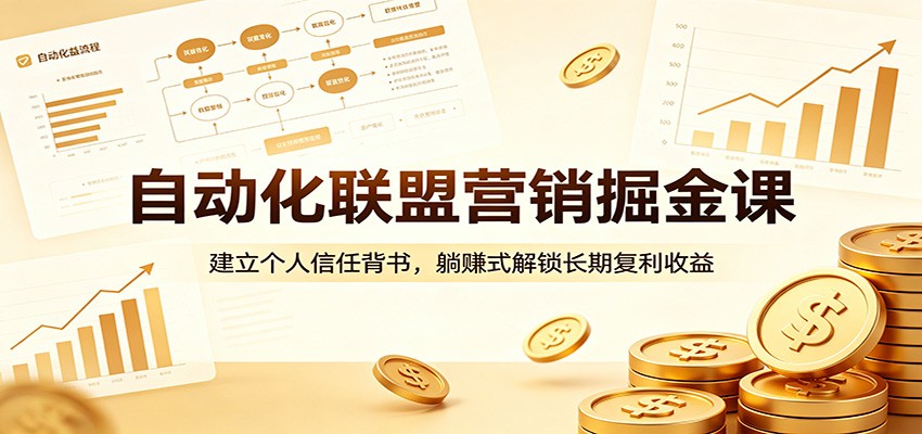 自动化联盟营销掘金课：建立个人信任背书，躺赚式解锁长期复利收益-老吴出海笔记