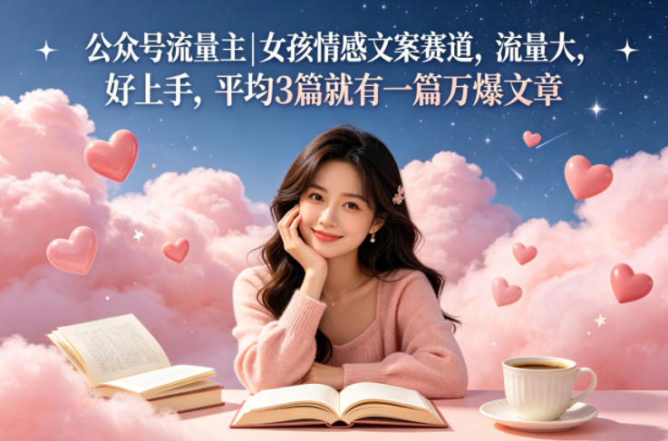 公众号流量主女孩情感文案赛道,流量大,好上手,平均3篇就有一篇万爆文章-老吴出海笔记