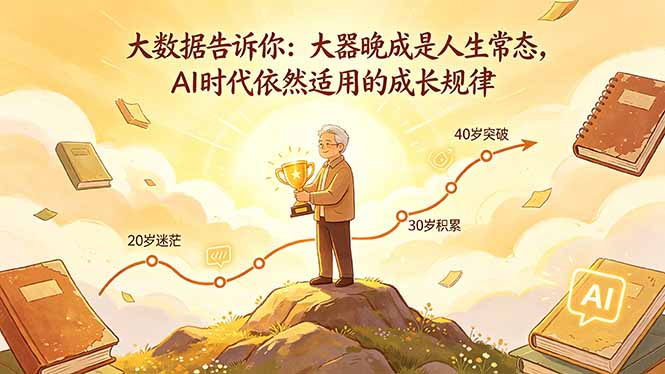 付费文章：大数据告诉你：大器晚成是人生常态，AI 时代依然适用的成长规律-老吴出海笔记