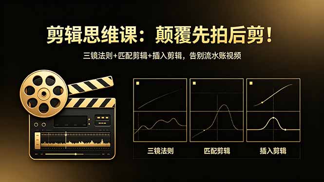 剪辑思维课:颠覆先拍后剪!三镜法则+匹配剪辑+插入剪辑,告别流水账视频-老吴出海笔记
