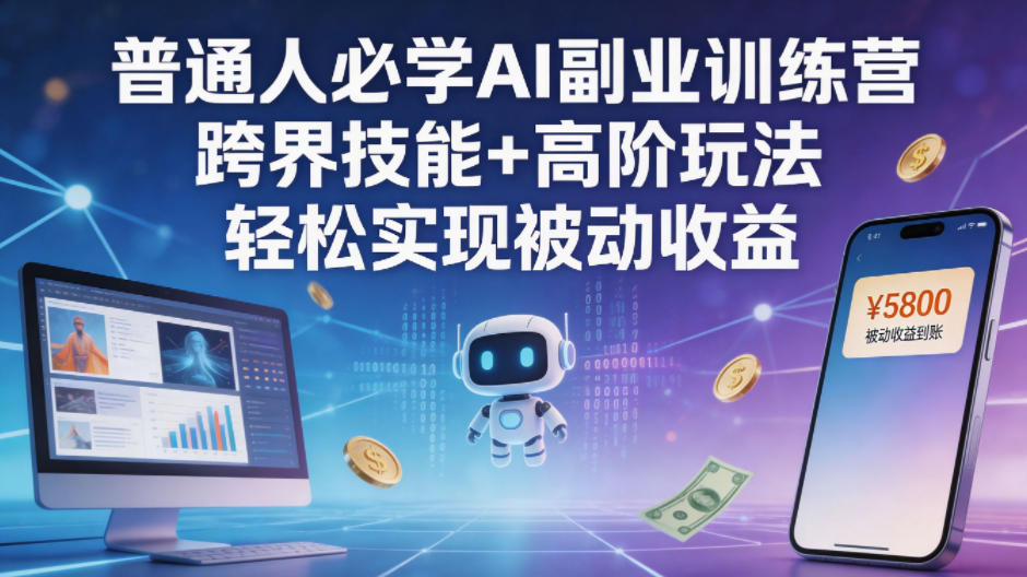 普通人必学AI副业训练营跨界技能+高阶玩法轻松实现被动收益-老吴出海笔记