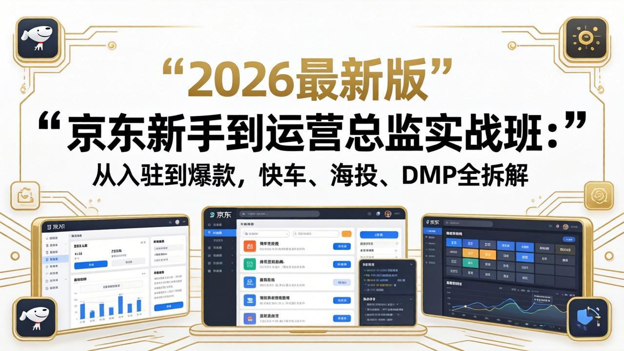 京东新手到运营总监实战班：从入驻到爆款，快车、海投、DMP全拆解，2026最新版-老吴出海笔记