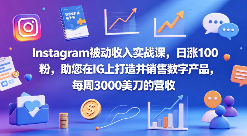 Instagram被动收入实战课,日涨100粉,助您在IG上打造并销售数字产品,每周3000美刀的营收【原创双语字幕】-老吴出海笔记
