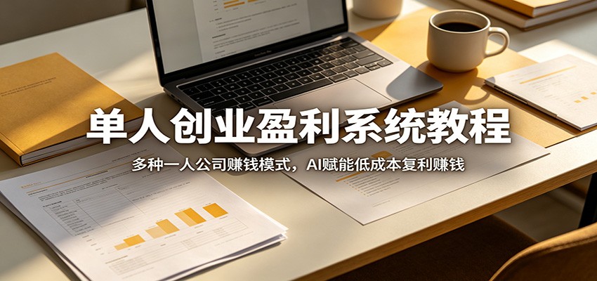 单人创业盈利系统教程:多种一人公司赚钱模式,AI赋能低成本复利赚钱-老吴出海笔记