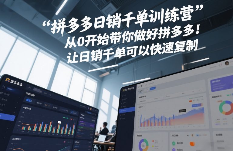 拼多多日销千单训练营，从0开始带你做好拼多多，让日销千单可以快速复制(更新26年4月)-老吴出海笔记