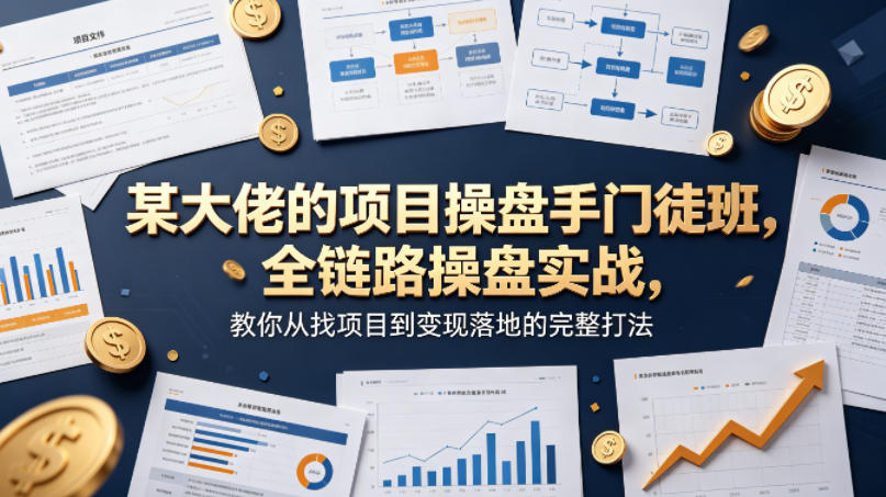 某大佬的项目操盘手门徒班，全链路操盘实战，教你从找项目到变现落地的完整打法-老吴出海笔记