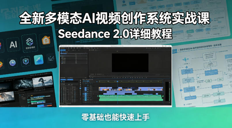 全新多模态AI视频创作系统实战课，Seedance 2.0详细教程，零基础也能快速上手-老吴出海笔记