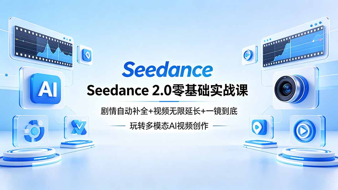 Seedance 2.0零基础实战课:剧情自动补全+视频无限延长+一镜到底:玩转多模态AI视频创作-老吴出海笔记