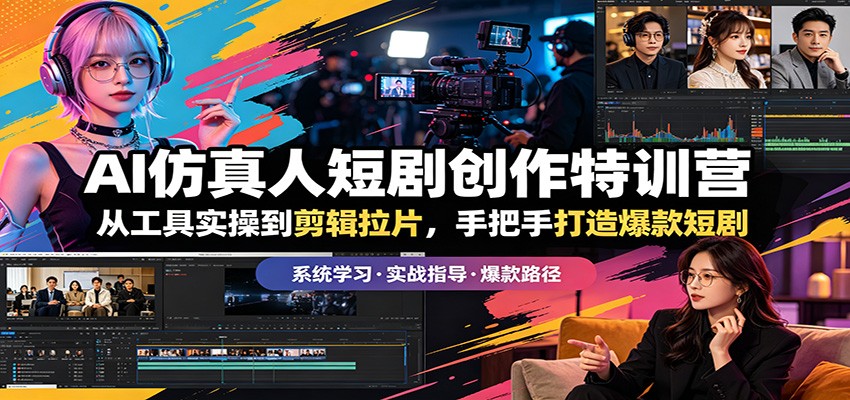 AI仿真人短剧创作特训营:从工具实操到剪辑拉片,手把手打造爆款短剧-老吴出海笔记