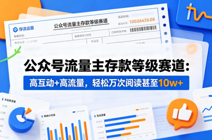 公众号流量主之存款等级赛道,高互动+高流量,轻松达到万次阅读,甚至10w+-老吴出海笔记