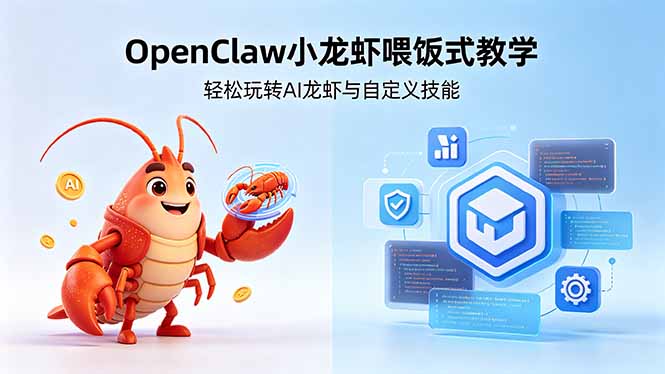 不用懂技术!OpenClaw小龙虾喂饭式教学,轻松玩转AI龙虾与自定义技能-老吴出海笔记