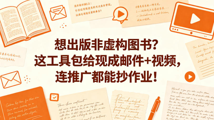 想出版非虚构图书?这工具包给现成邮件+视频,连推广都能抄作业!【原创双语字幕】-老吴出海笔记