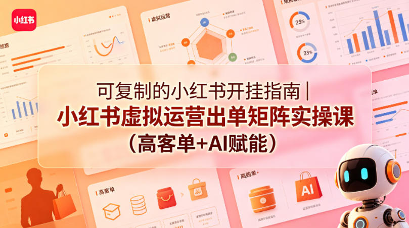 可复制的小红书开挂指南|小红书虚拟运营出单矩阵实操课(高客单+AI赋能)-老吴出海笔记