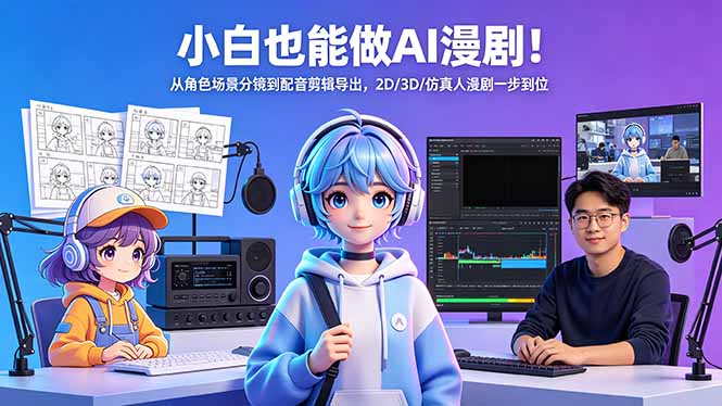 小白也能做AI漫剧！从角色场景分镜到配音剪辑导出，2D/3D/仿真人漫剧一步到位-老吴出海笔记