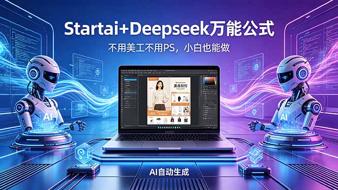 AI自动做电商详情页：Startai+Deepseek万能公式，不用美工不用PS，小白也能做-老吴出海笔记