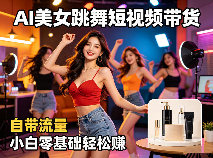 AI美女跳舞短视频带货：自带流量，小白零基础轻松賺，详细拆解-老吴出海笔记