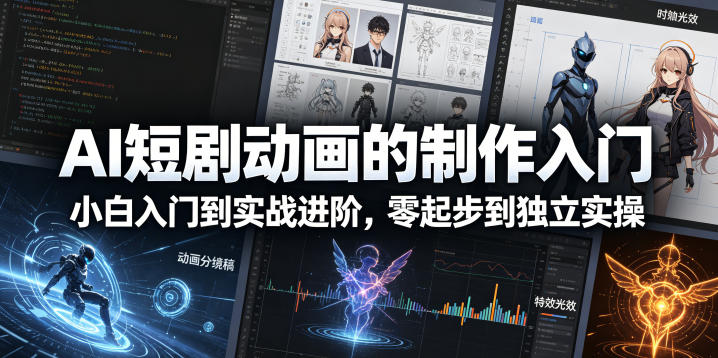 AI短剧动画的制作入门,小白入门到实战进阶,零起步到独立实操-老吴出海笔记