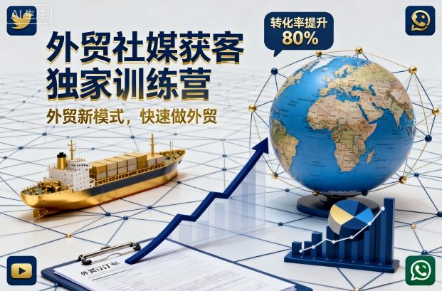 外贸社媒获客独家训练营，外贸新模式，快速做外贸(更新26年4月)-老吴出海笔记