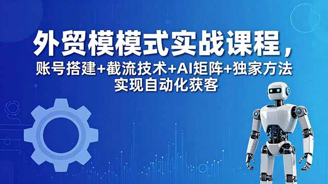 外贸新模式实战课程-更新5月，账号搭建+截流技术+AI矩阵+独家方法实现自动化获客-老吴出海笔记