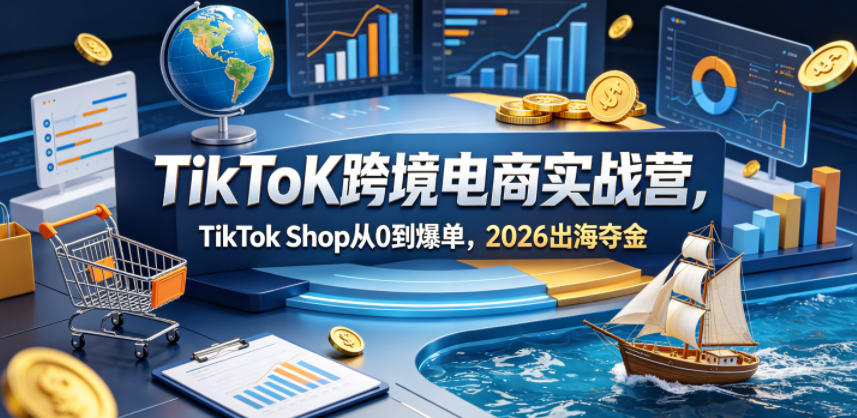 TikToK跨境电商实战营，TikTok Shop从0到爆单，2026出海夺金-老吴出海笔记