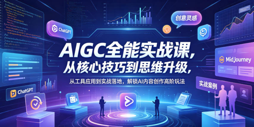 AIGC全能实战课，从核心技巧到思维升级，从工具应用到实战落地，解锁AI内容创作高阶玩法-老吴出海笔记