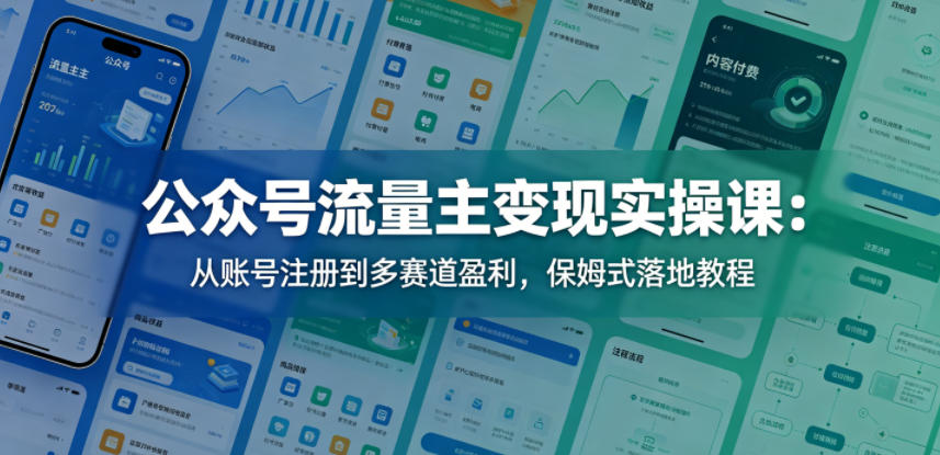 公众号流量主变现实操课：从账号注册到多赛道盈利，保姆式落地教程-老吴出海笔记