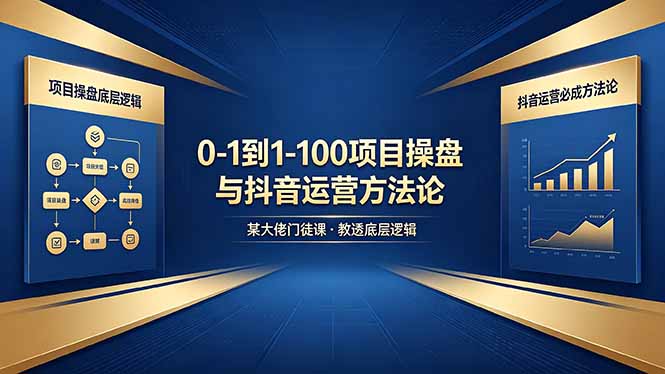 0-1到1-100怎么建?某大佬门徒课教透项目操盘底层逻辑+抖音运营必成方法论-老吴出海笔记