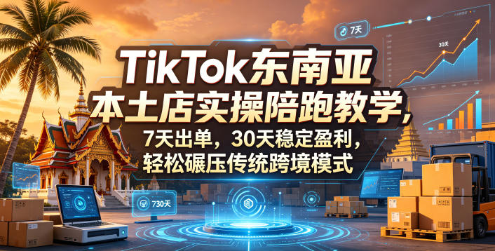 TikTok东南亚本土店实操陪跑教学,7天出单,30天稳定盈利,轻松碾压传统跨境模式-老吴出海笔记