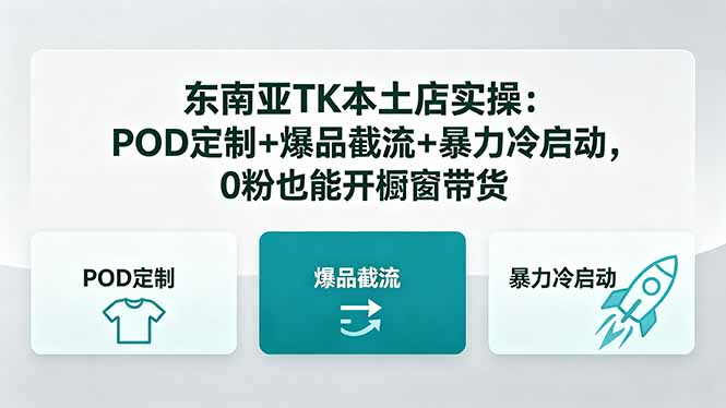 东南亚TK本土店实操:POD定制+爆品截流+暴力冷启动,0粉也能开橱窗带货-老吴出海笔记