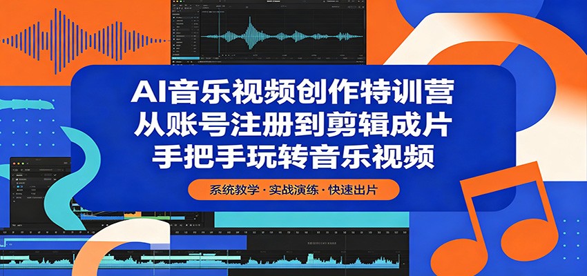 AI音乐视频创作特训营:从账号注册到剪辑成片,手把手玩转音乐视频-老吴出海笔记