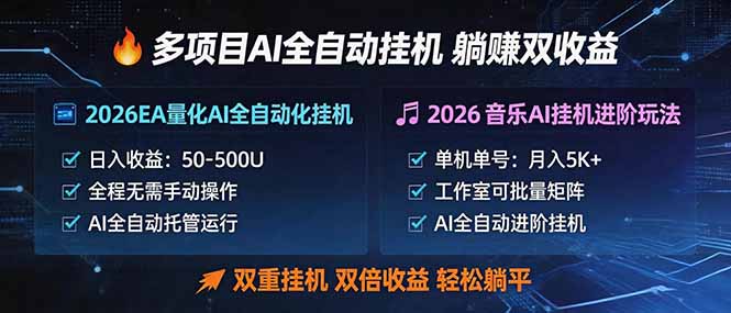 多项目AI自动挂机玩法:双重挂机,双倍收益,轻松躺平-老吴出海笔记