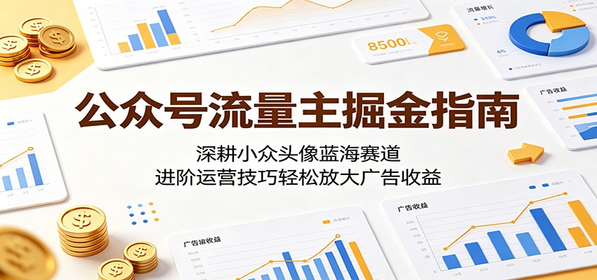 公众号流量主掘金指南：深耕小众头像蓝海赛道，进阶运营技巧轻松放大广告收益-老吴出海笔记