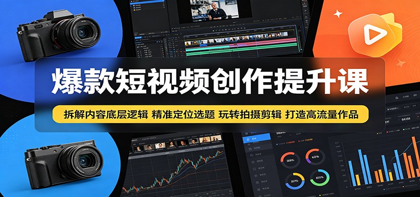 爆款短视频创作提升课:拆解内容底层逻辑,精准定位选题玩转拍摄剪辑打造高流量作品-老吴出海笔记