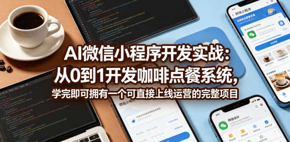 AI微信小程序开发实战：从0到1开发咖啡点餐系统，学完即可拥有一个可直接上线运营的完整项目-老吴出海笔记