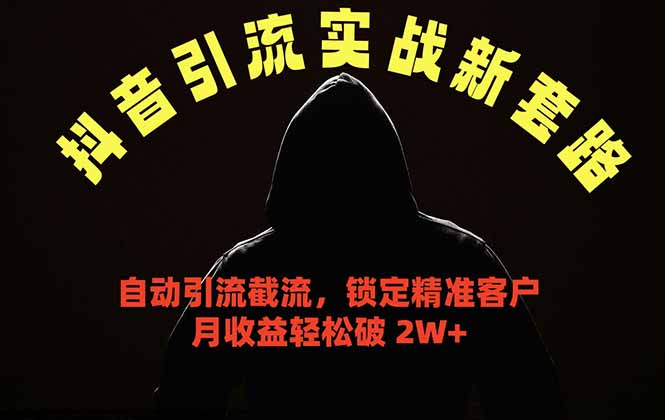 抖音引流实战新套路,挂机自动引流截流精准锁定客户,月收益破 2W+-老吴出海笔记