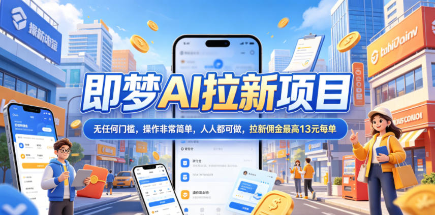 2026年即梦AI拉新项目最新玩法，无任何门槛，操作非常简单，人人都可做，拉新佣金最高13元每单-老吴出海笔记