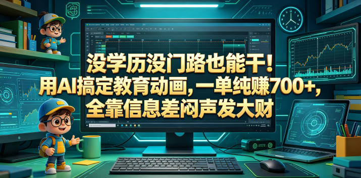 没学历没门路也能干!用AI搞定教育动画,一单纯賺700+,全靠信息差闷声发大财【揭秘】-老吴出海笔记