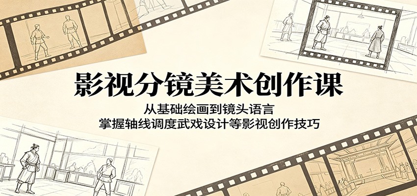 影视分镜美术创作课:从基础绘画到镜头语言,掌握轴线调度武戏设计等影视创作技巧-老吴出海笔记