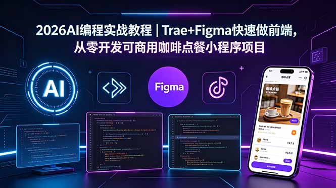 2026AI编程实战教程|Trae+Figma快速做前端,从零开发可商用咖啡点餐小程序项目-老吴出海笔记