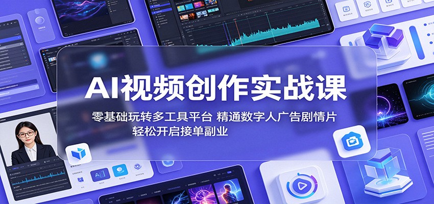 AI视频创作实战课:零基础玩转多工具平台,精通数字人广告、剧情片,轻松开启接单副业-老吴出海笔记